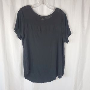 Black Top with Sheer Shoulder Design